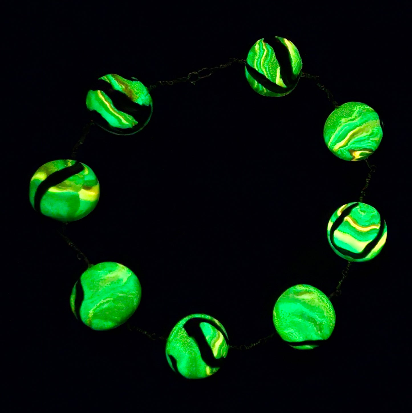 6 am on a mid-July Monday with teevee static chunky bead choker