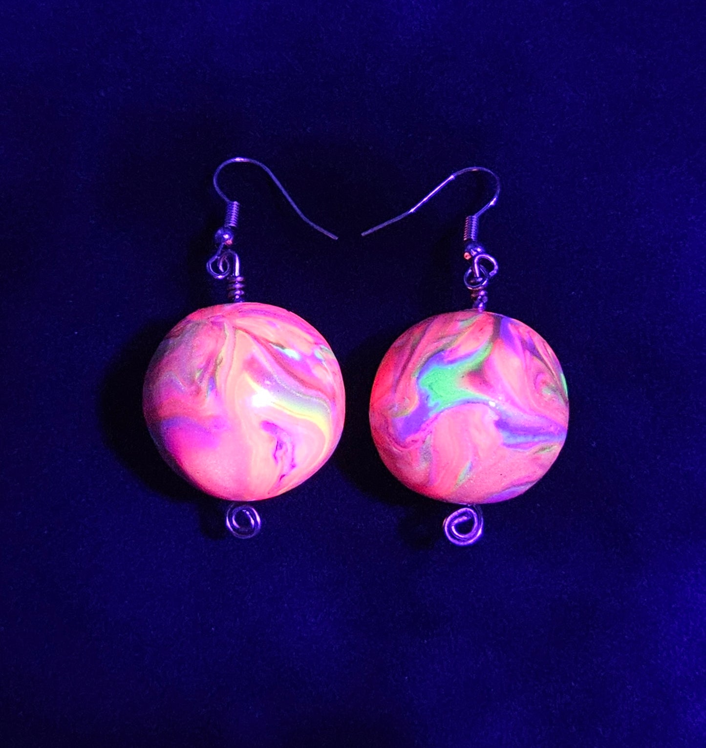 Raspberry Moon Bead Earrings Pair