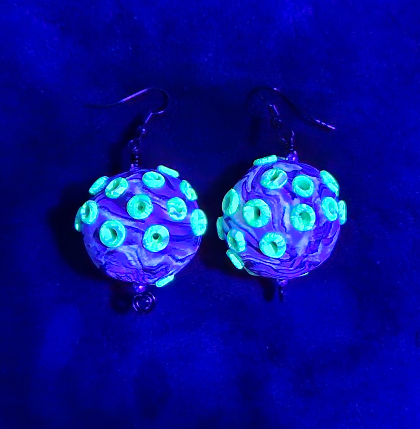 Citrus Safari Cepholopod Big Bead Dangle Earring Pair
