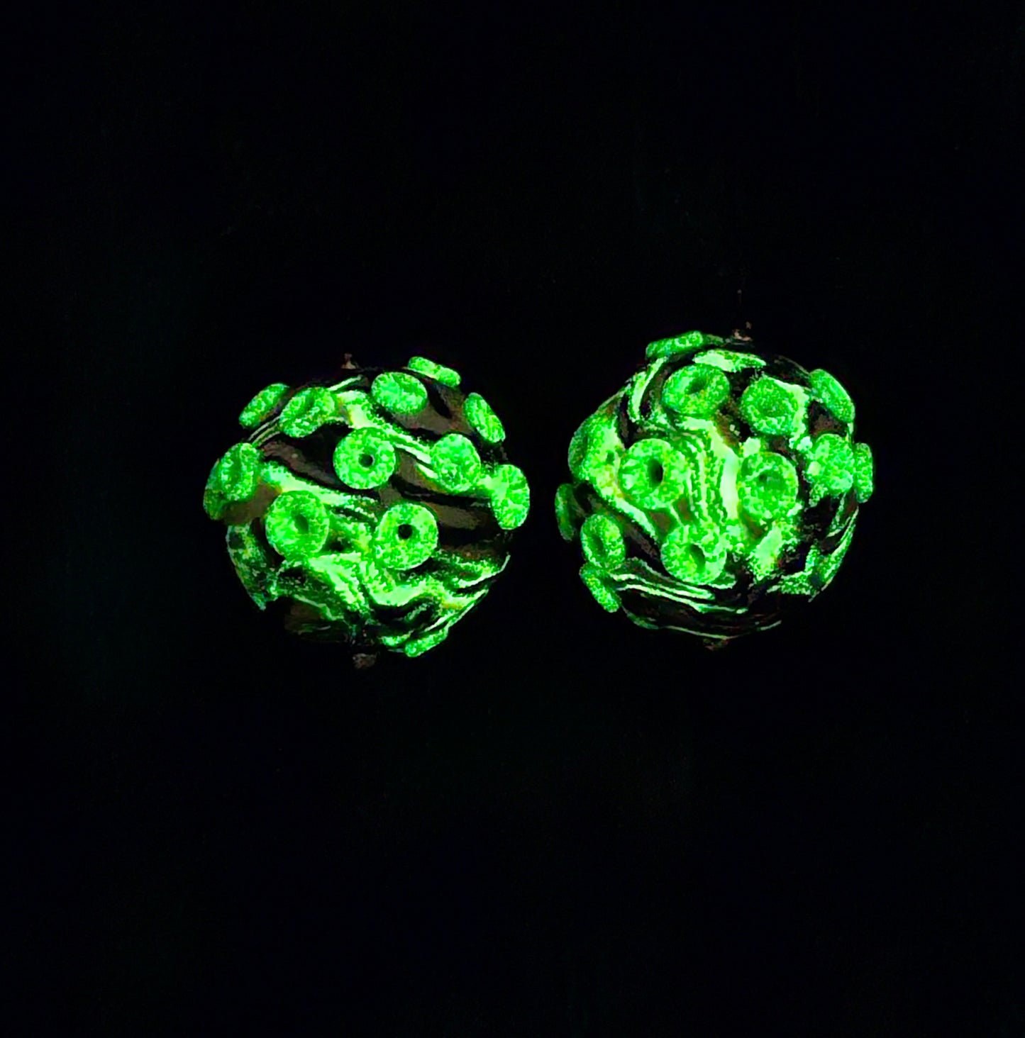Citrus Safari Cepholopod Big Bead Dangle Earring Pair