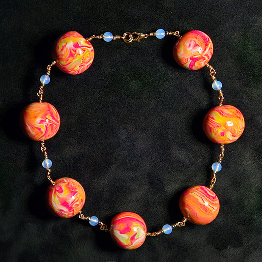 Raspberry Moon Opalite Chunky Choker