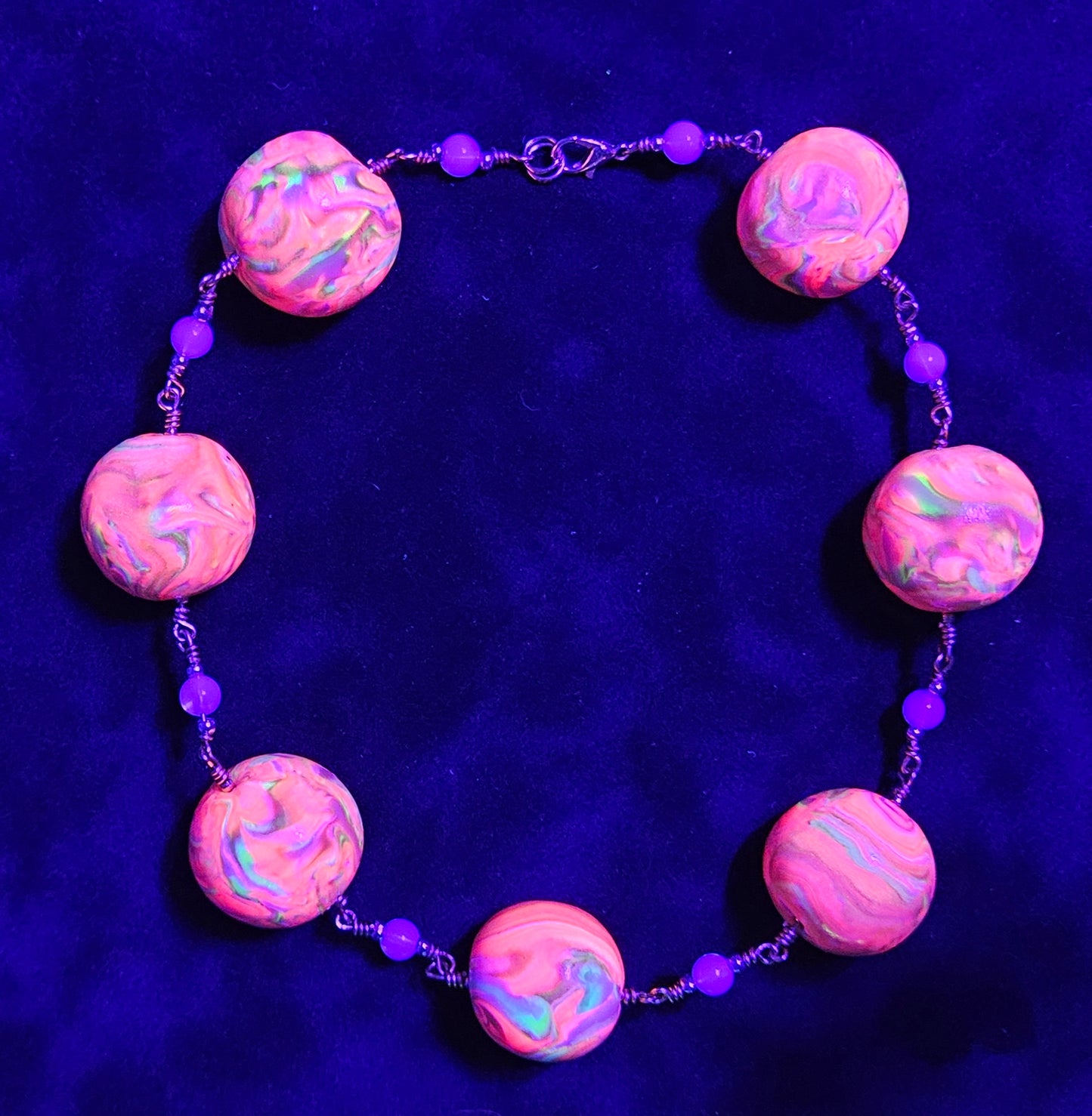 Raspberry Moon Opalite Chunky Choker