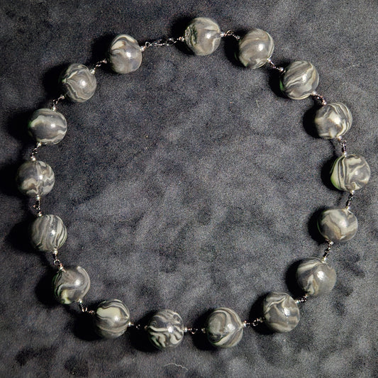 Smoke Glow Medium Bead Necklace