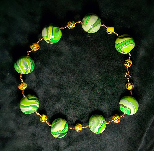 Green Parakeet Giant Bead Necklace