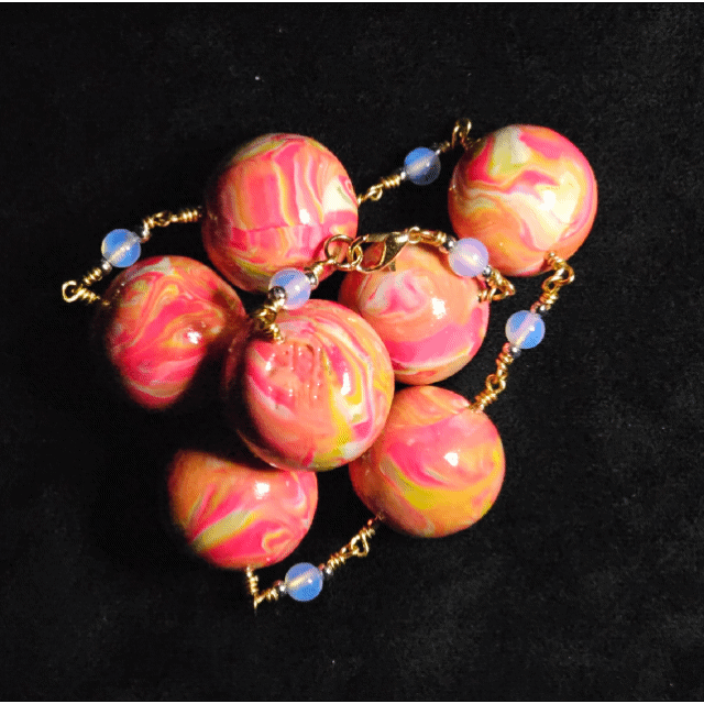 Raspberry Moon Opalite Chunky Choker