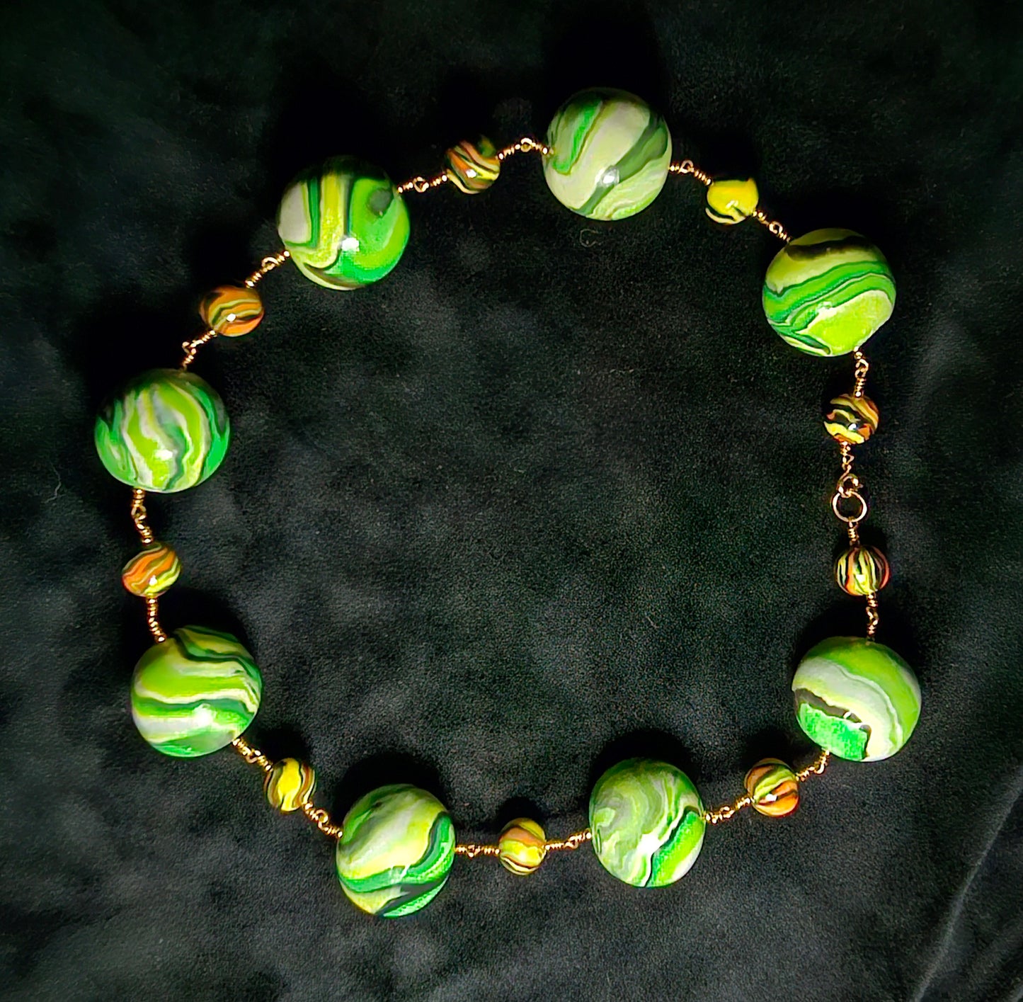 Green Parakeet Giant Bead Necklace