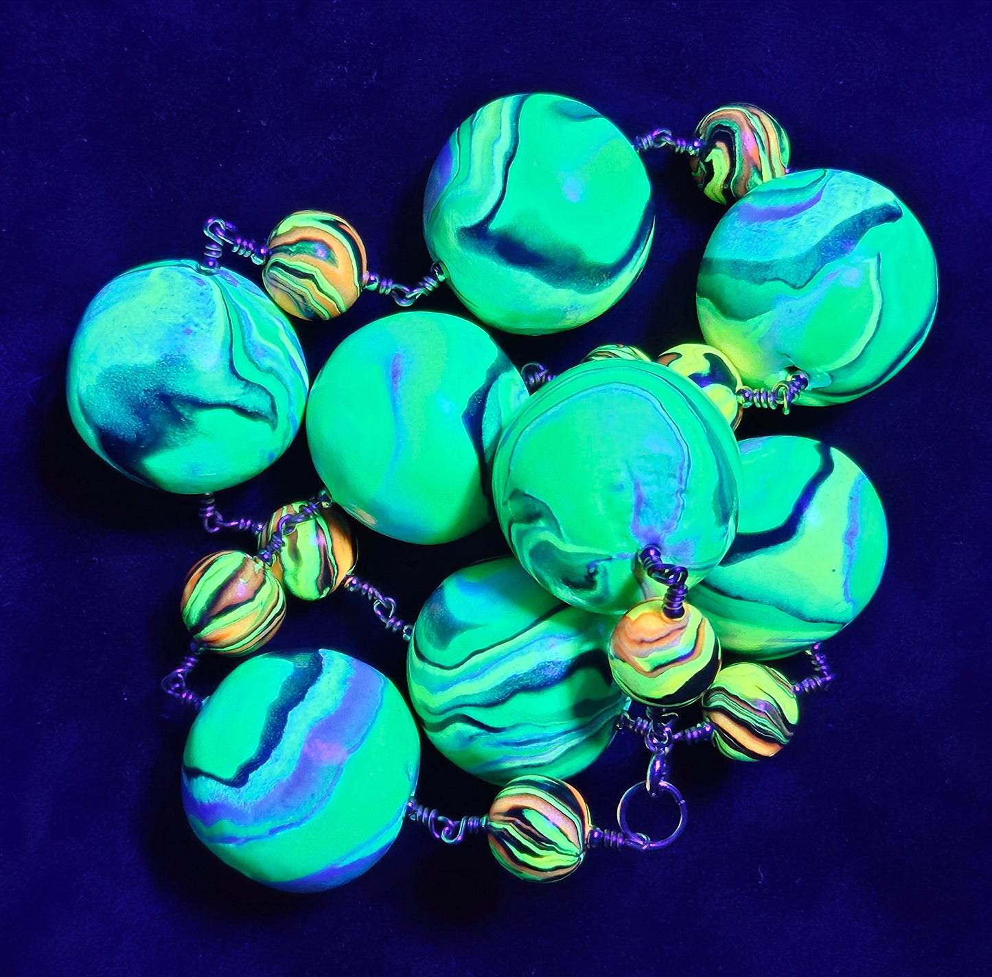 Green Parakeet Giant Bead Necklace