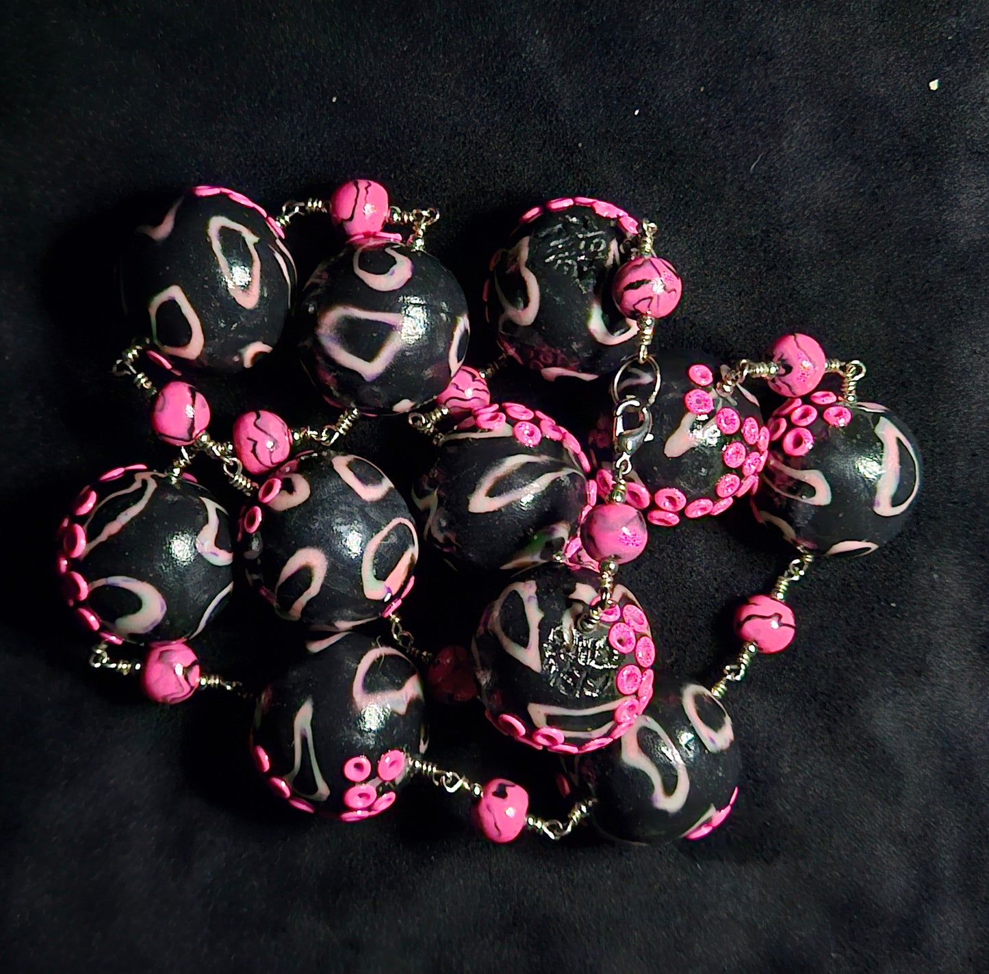 Strawberry Cephalopod Chunky Bead Necklace