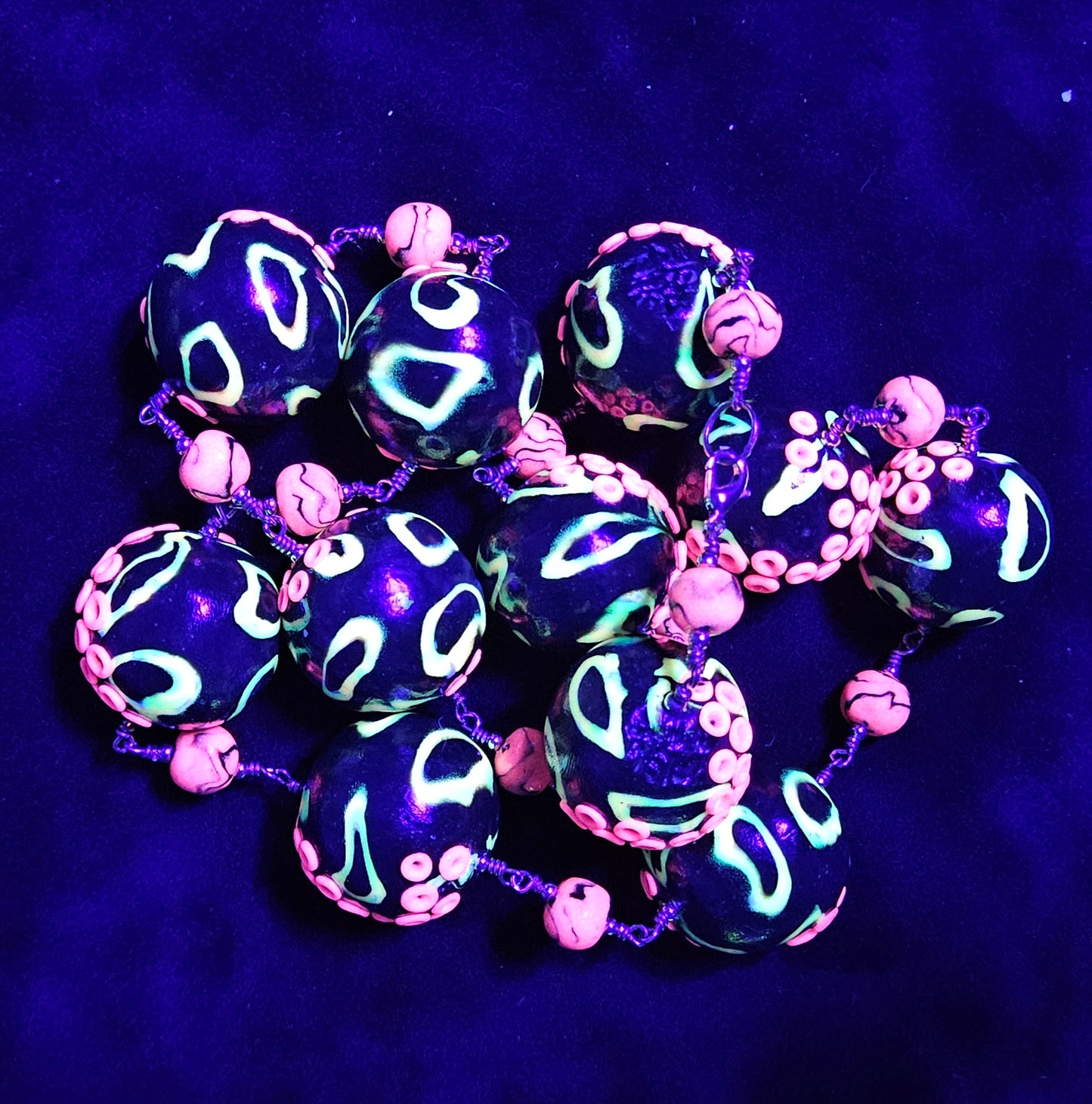 Strawberry Cephalopod Chunky Bead Necklace