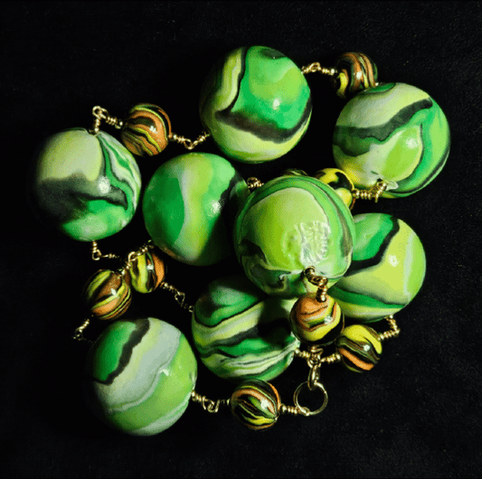 Green Parakeet Giant Bead Necklace