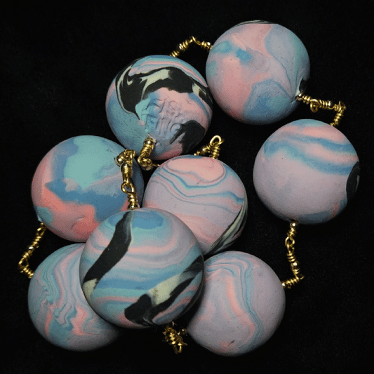 6 am on a mid-July Monday with teevee static chunky bead choker