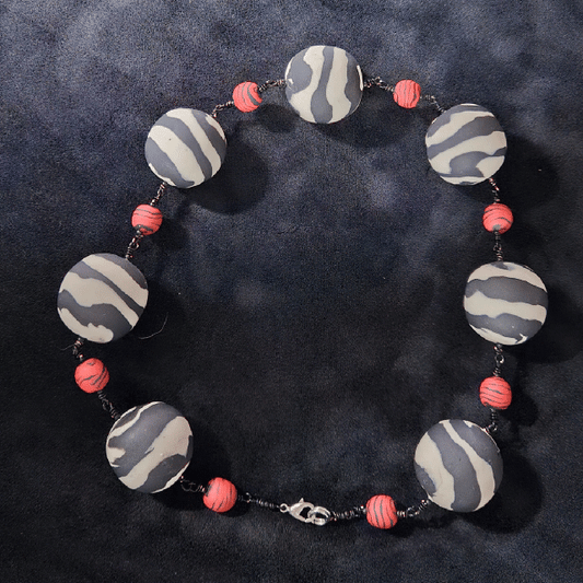 Fat Red Zebra Chunky Choker