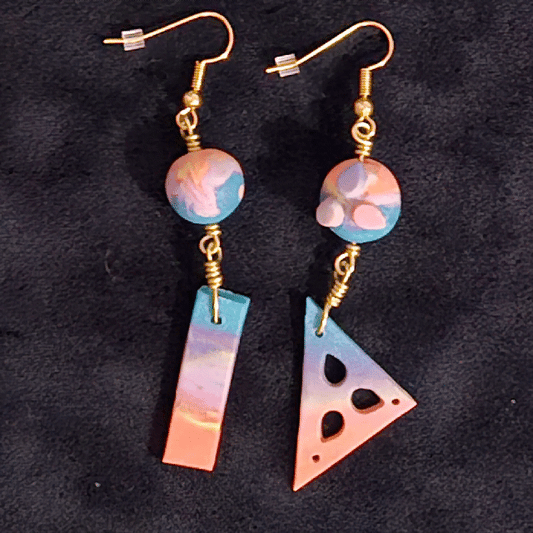 Asymmetrical Sunset Earrings