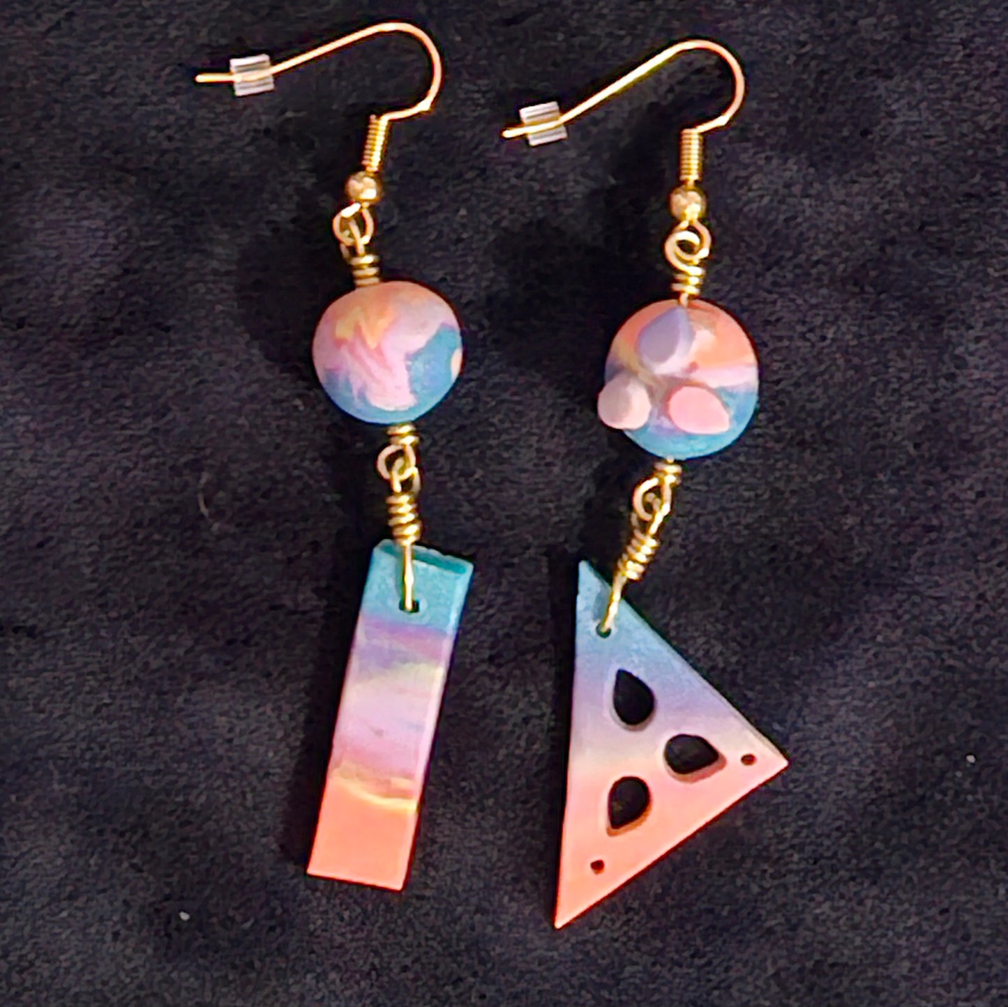 Asymmetrical Sunset Earrings
