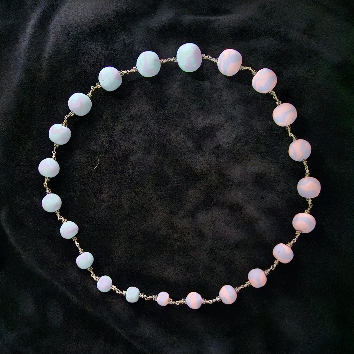 Cotton Candy Duality Long Bead Necklace