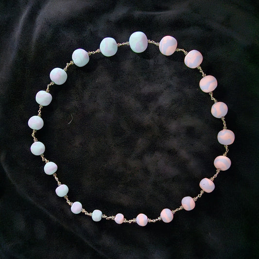 Cotton Candy Duality Long Bead Necklace